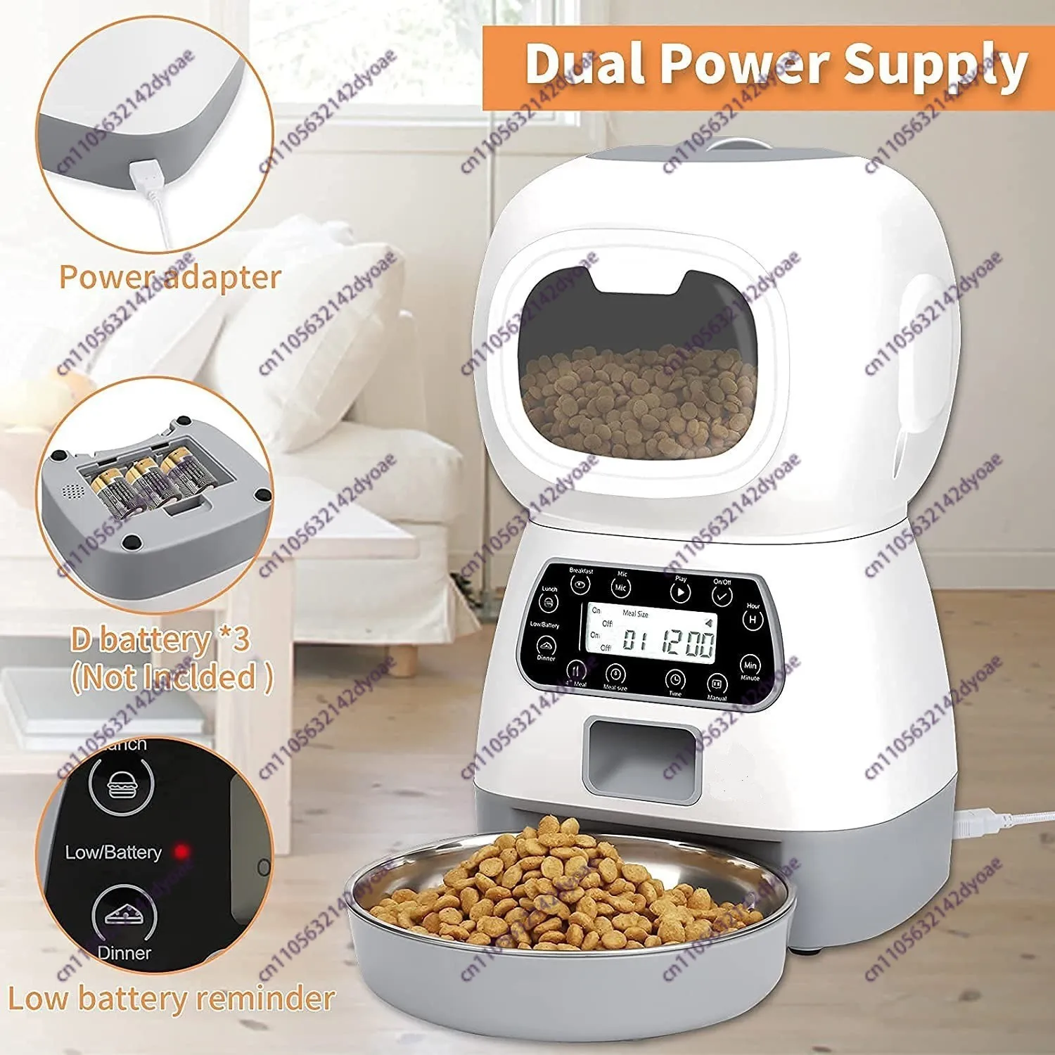 3.5L elf pet smart feeder wifi automatic timing remote quantitative feeder