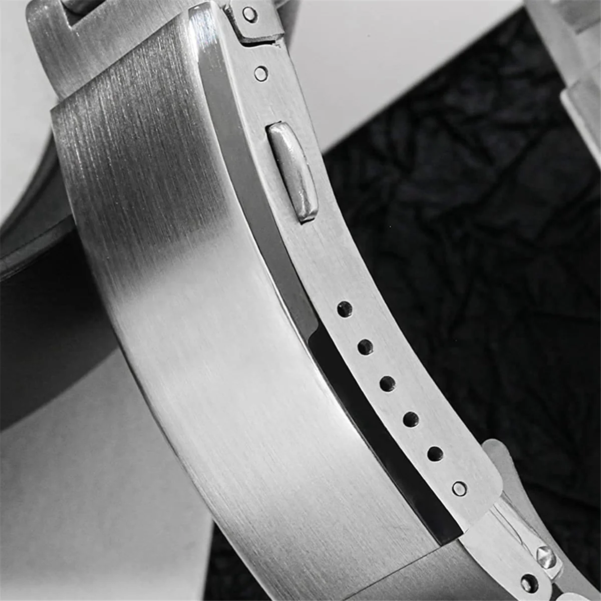 Hebilla de reloj con cierre fresado de seguridad plegable, cierre de correa de reloj de acero inoxidable de repuesto, 18 mm