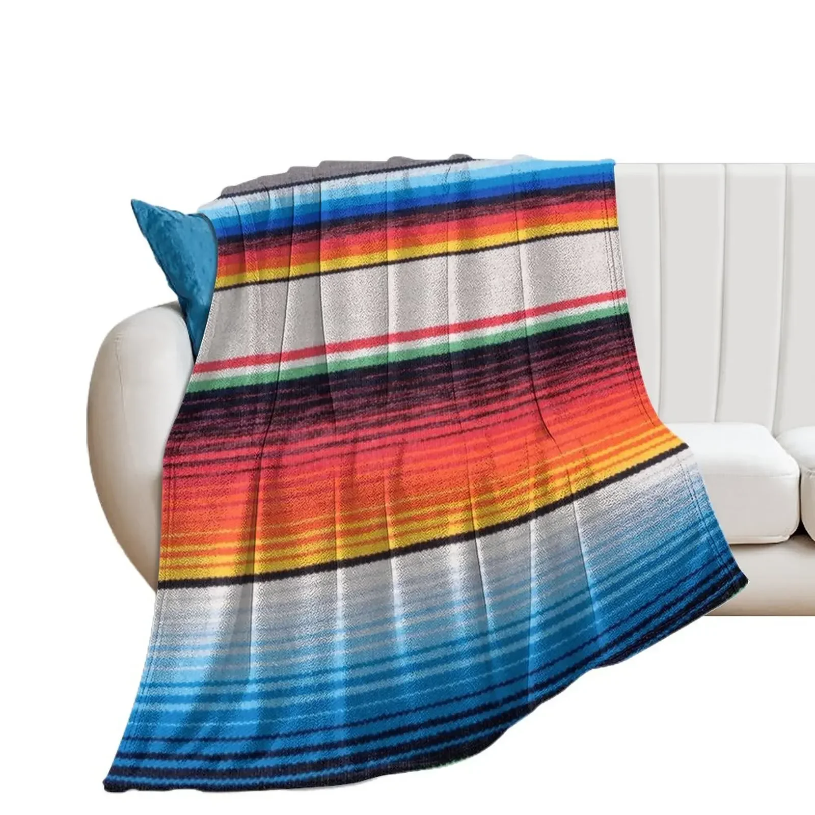 Beautiful Mexican Serape Throw Blanket Softest Single Thins Comforter Blankets