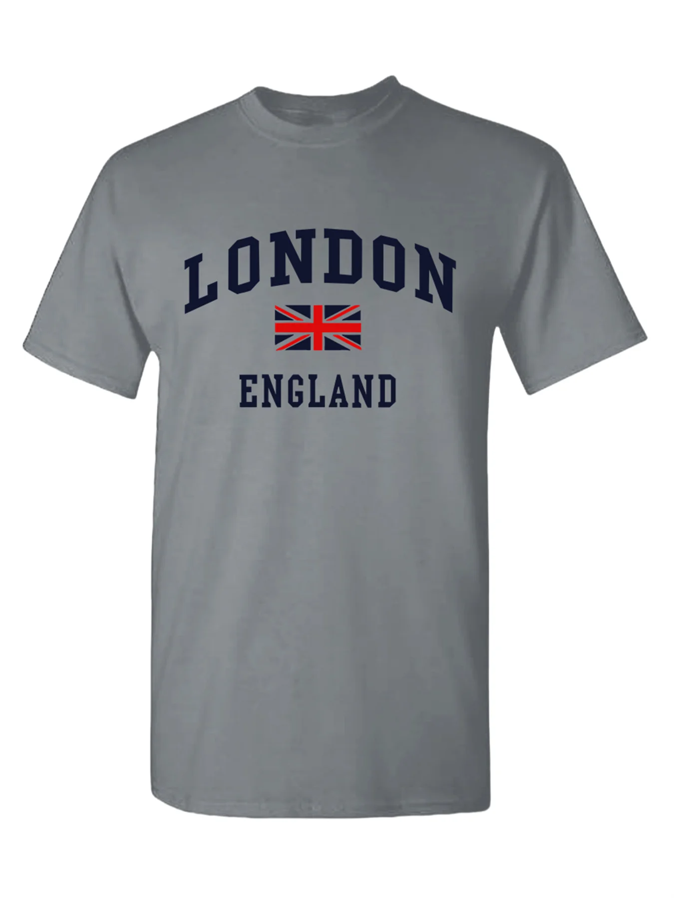 

Men's Short Sleeve Round Collar T-Shirt Outdoor Tee Quick-Dry Hiking Casual Shirt National Flag London