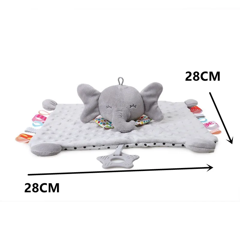 الفيل الطفل المعزي بطانية لينة استرضاء منشفة الطفل حشرجة الموت الحيوانات اللعب تهدئة مطمئن النوم منشفة مخرطة شنق طفل #5