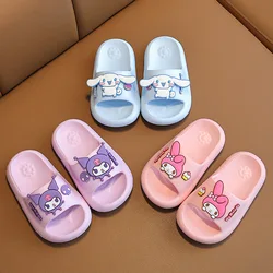 Sanrio Hello Kitty Summer Cute Parent-Child Girl One-Line Non-Slip Indoor And Outdoor Soft-Soled Deodorant Eva Home Slippers