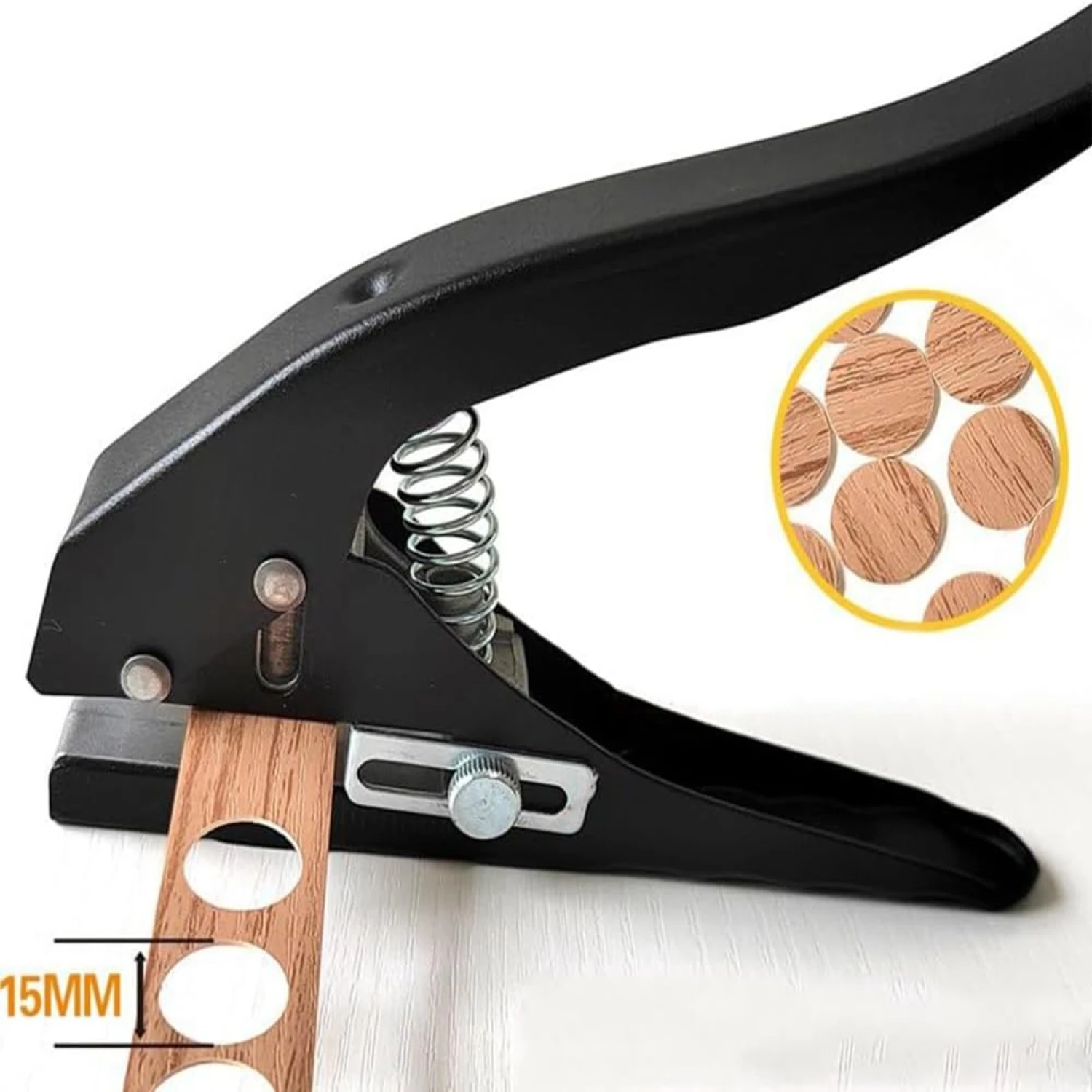 Efficient, versatile, and compact black hand-held paper punch for precise cutting - perfect tool for crafting, home office, and