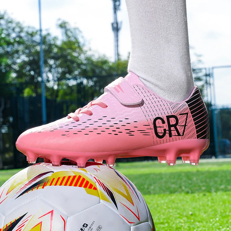 New Hot Children Football Boots Outdoor Trainers Soccer Shoes for Kids Boys Girls Hook Loop Football Cleats Futsal Sneakers31-39