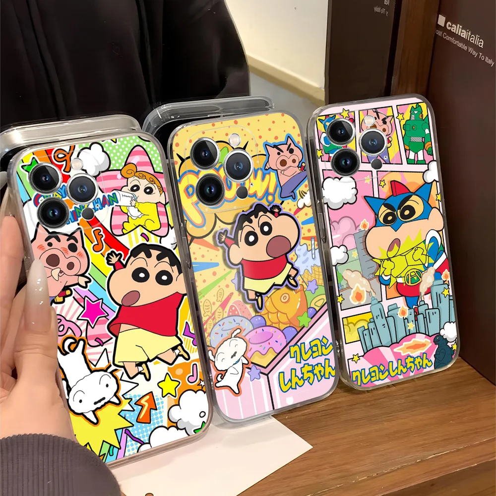 C-Crayon S-Shin Chan Cute Fashion Phone Case For IPhone 16 15 8 7 6 6S Plus X SE XR XS 14 11 12 13 Mini Pro Max Mobile Case