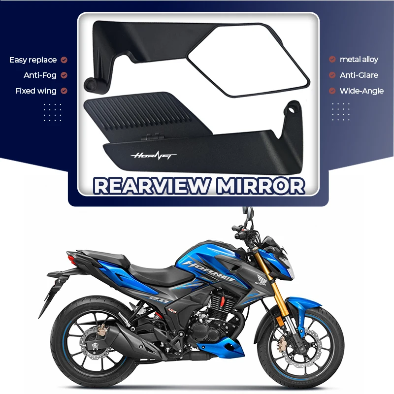 

A Pair Foldable Motorcycle Mirror Aluminum Alloy Wind Wing For Honda Hornet CB750 CB500 160R CB600F CB1000 Hornet 600 900