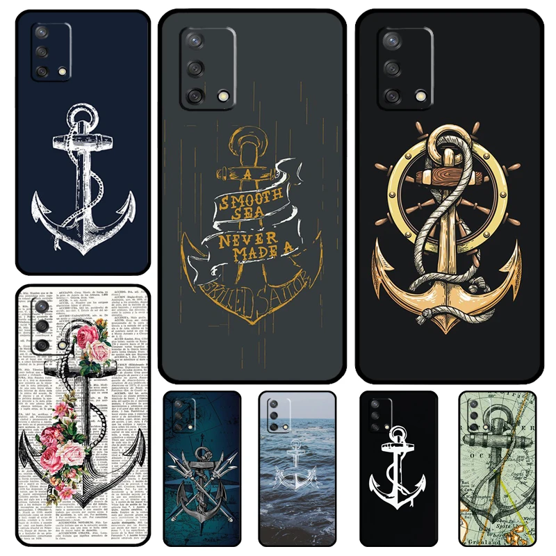 Anchor Sea Beach Case For OPPO A74 A94 A54 A17 A57 A77 A18 A58 A78 A98 A15 A52 A72 A5 A9 A53S A16 A76 A96