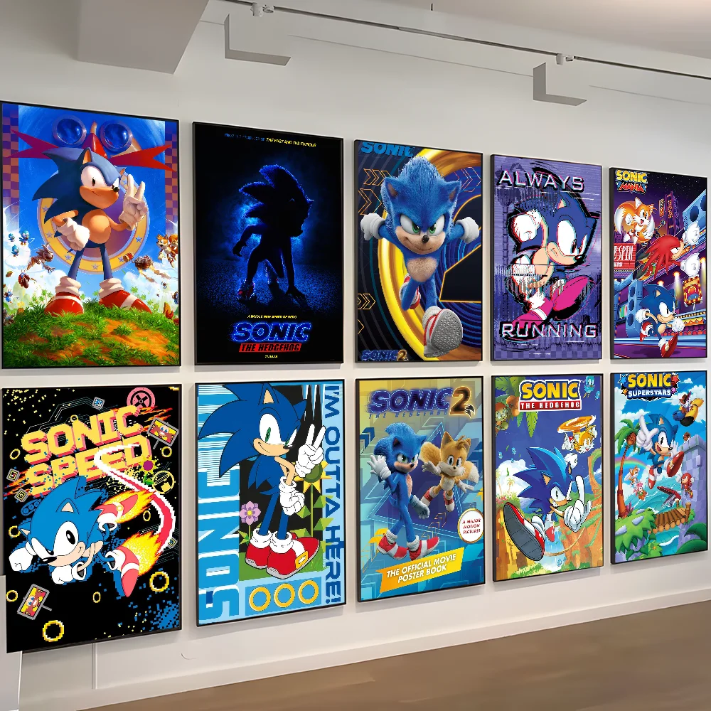 Cartoon S-Sonic Good Quality Prints and Posters HD Quality Poster Wall Art Painting Study Home Decor