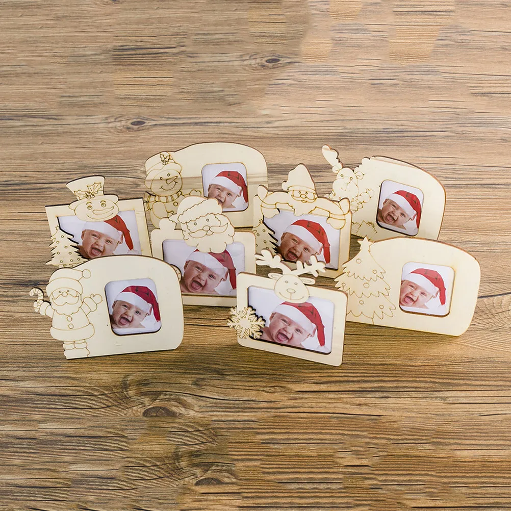 4Pcs Warm Christmas Photo Frame Set Lovely Family Picture Frame Ornament for Pre Wedding Photography Gallery Decoration Gift