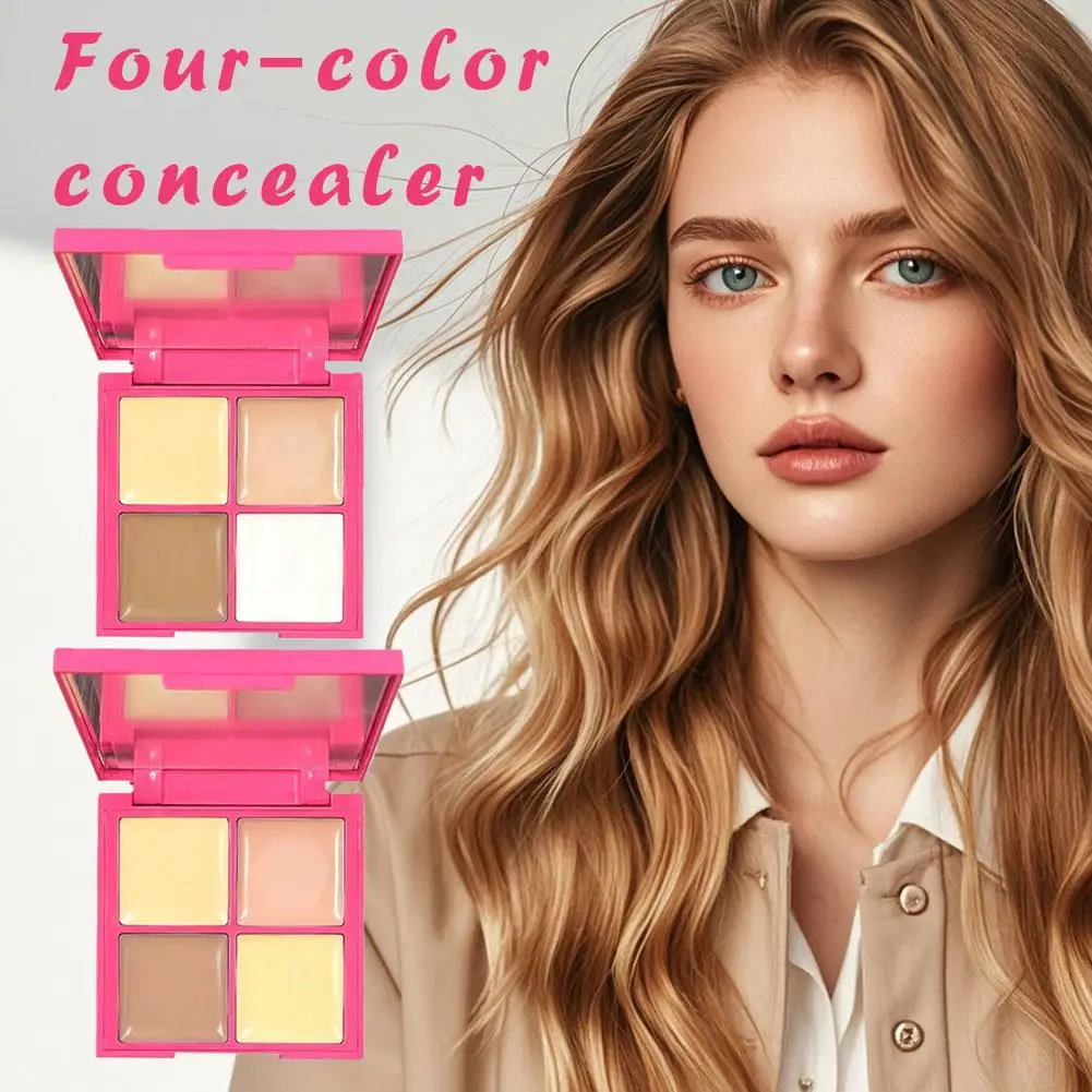 4색 방수 컨실러 팔레트 풀 커버리지 여드름 흉터 다크서클 콧가랑이 주름 가벼운 브라이트닝 페이스 메이크업