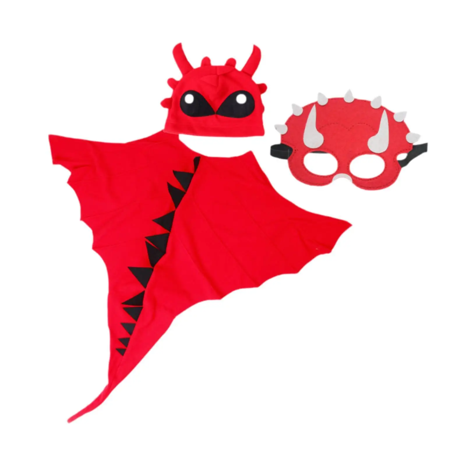 

Детский костюм динозавра, красный флисовый плащ со шляпой и маской, наряд для вечеринки на Хэллоуин