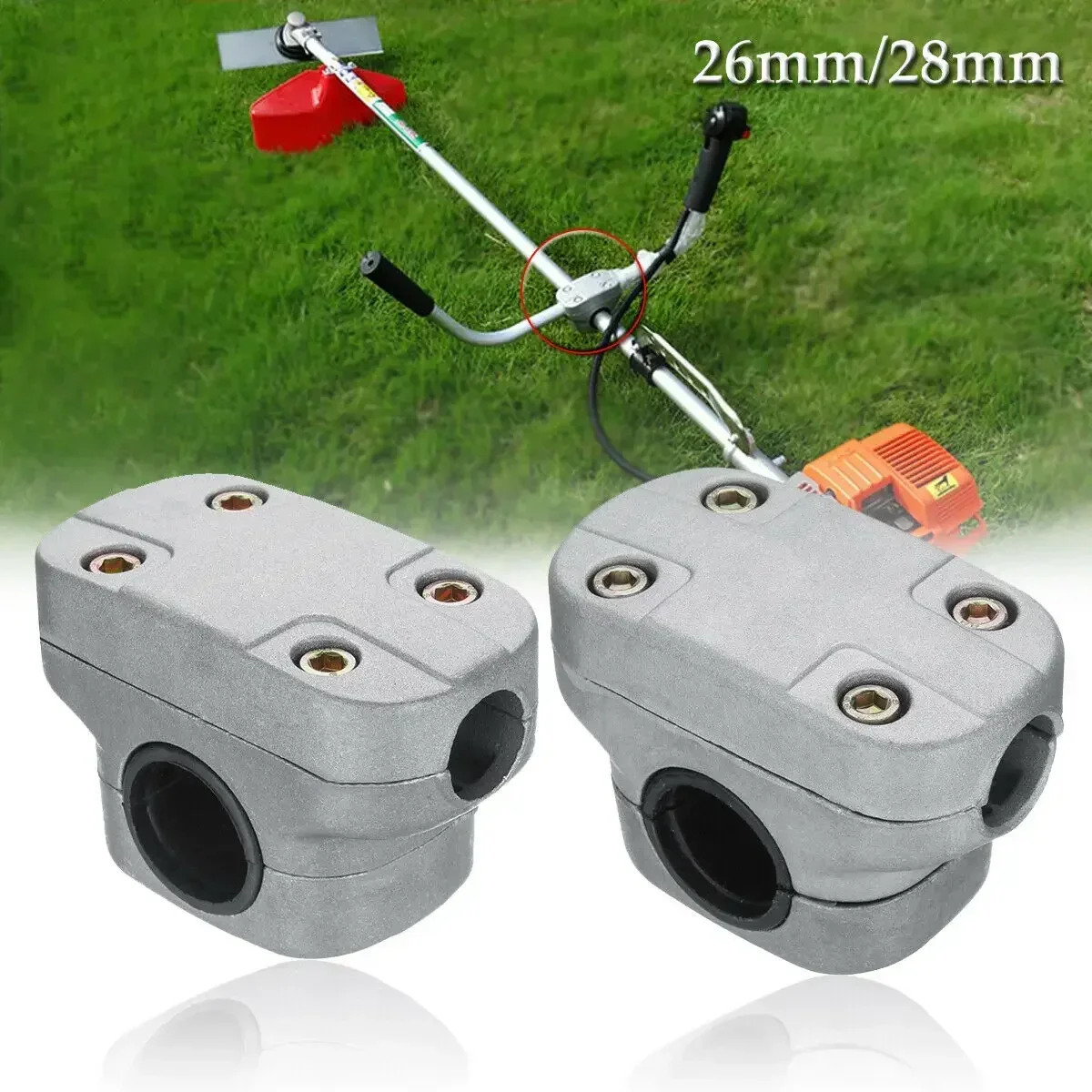 26/28mm Trimmer Handle Bracket Clamp High-Quality Aluminum Handle Clamp For Grass Trimmer Brush Cutter Lawn Mower Tool