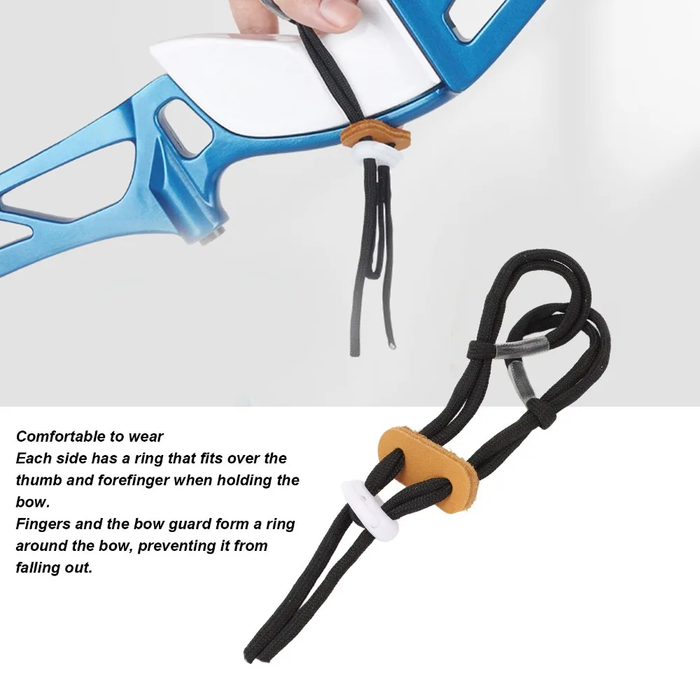 Adjustable Fingersling Archery Finger Sling Improved Stability Archery Bow Rope Hand Guard Polyester Finger Sling