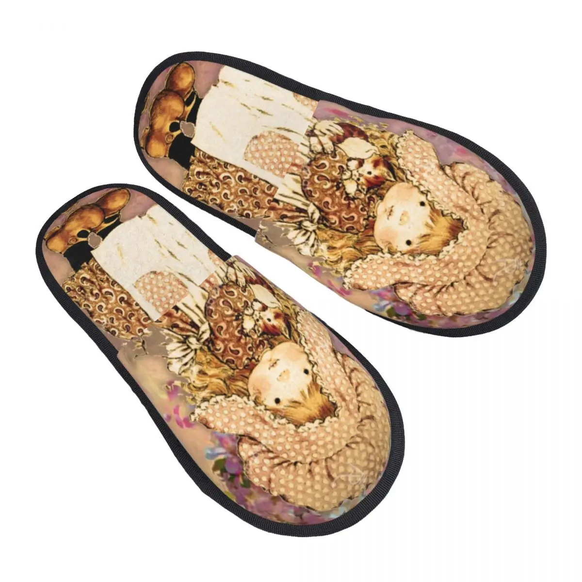 Custom Print Women Cartoon Sarah Kay House Slippers Soft Warm Kawaii Girl Memory Foam Fluffy Slipper Indoor Outdoor Shoes