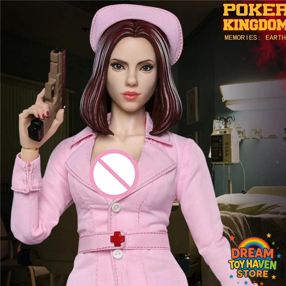 DAMTOYS GK004MXA Figurka Akcji 12-calowa w Skali 1/6, Żołnierka, Poker King, Dommemories Eartha, Wersja w Różowym Mundurku Pielęgniarki, Killer