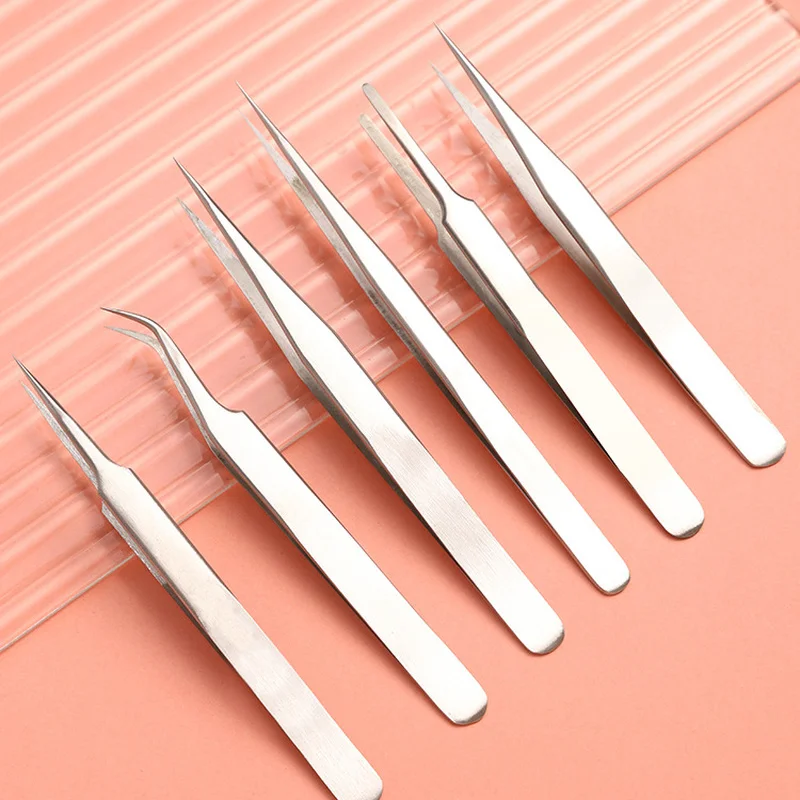 Anti-static Precision Tweezers Stainless Steel Thickened ESD Tweezers Nail Grafting Eyelashes Non-slip Tweezers