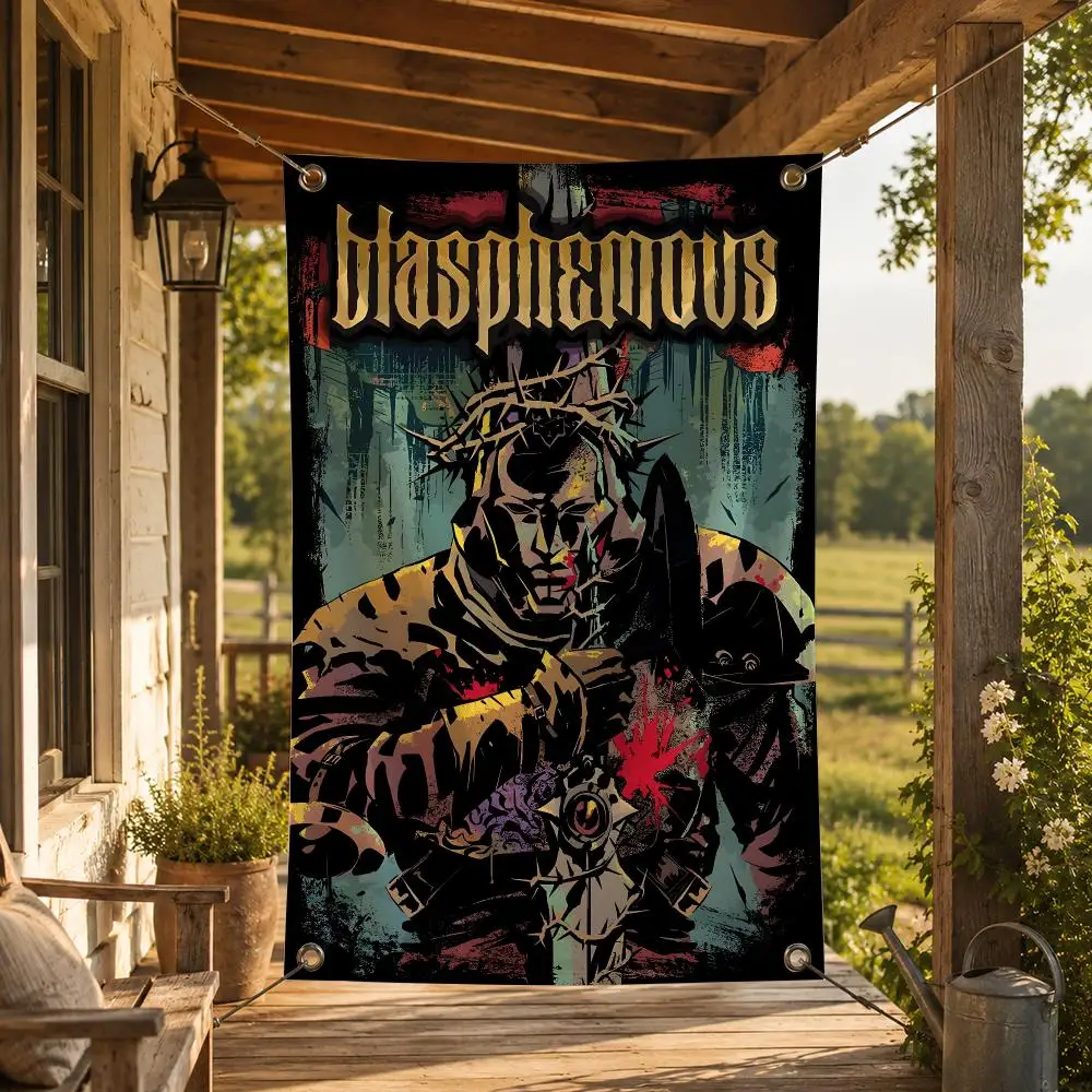 Game B-Blasphemous Flags Decorative Flag Banner for Indoor Outdoor Wall Garden Yard Porch Patio Home Party Decor