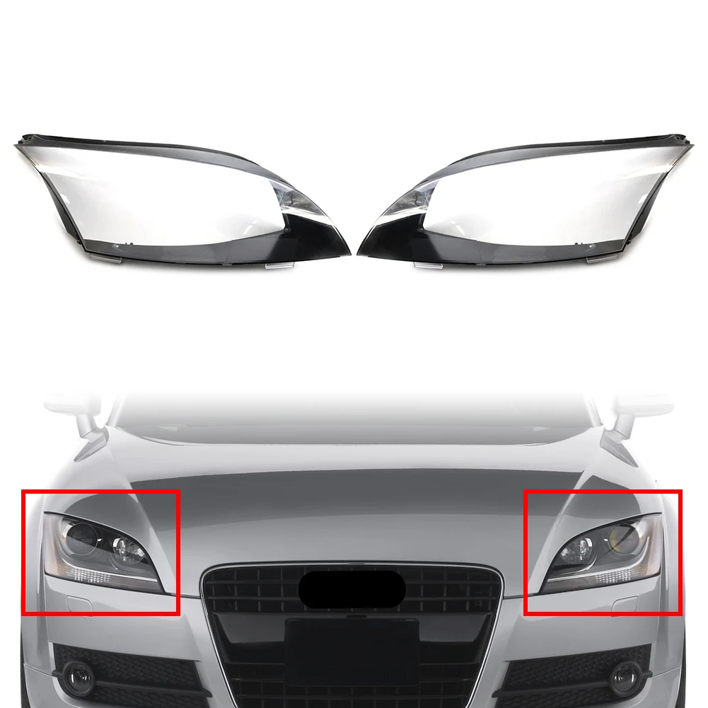 1 Pair Car Headlight Lens Lampshade Indicator Lamp Cover Accessories For Audi TT Roadster 2008-2014