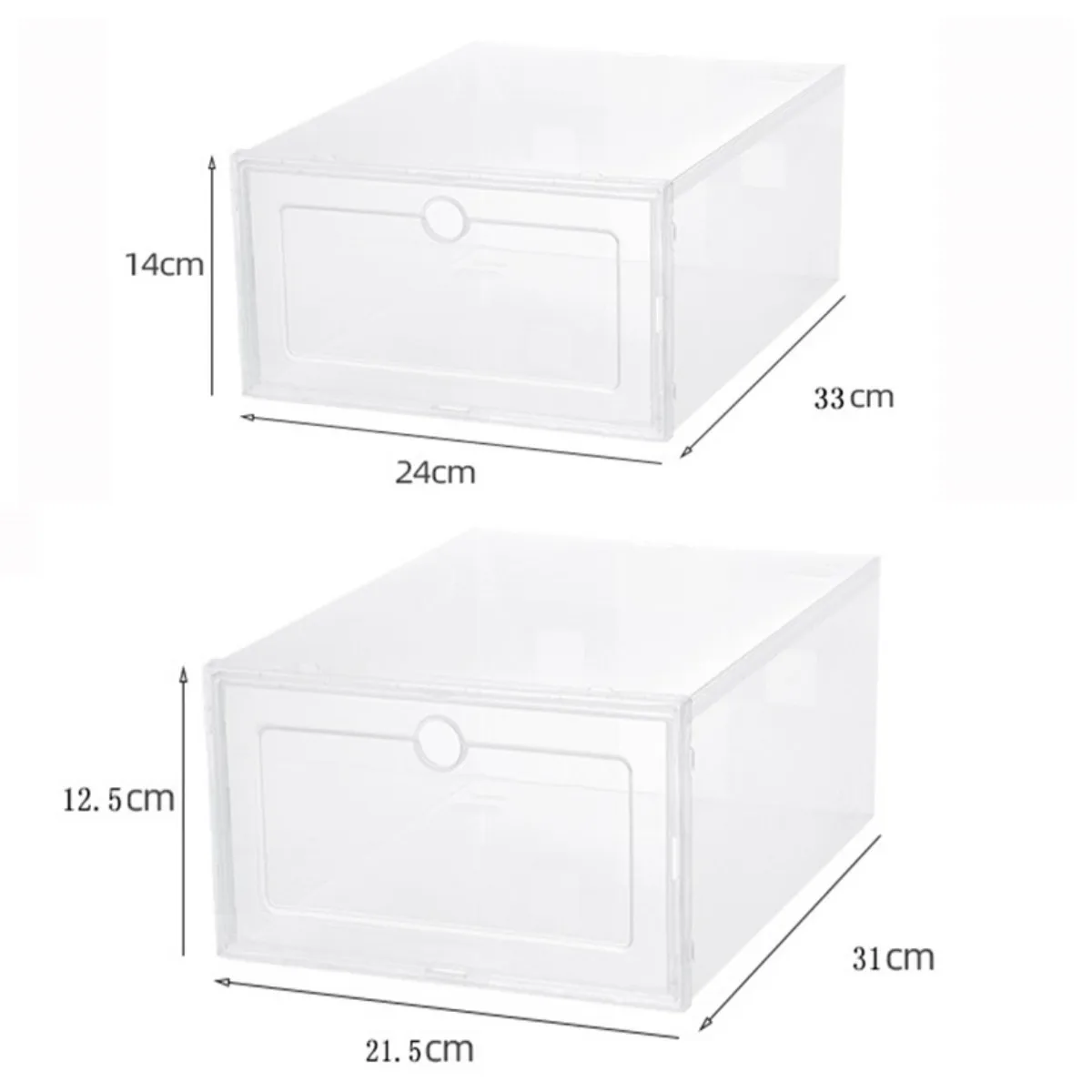 6pcs/Set Plastic Shoes Case Drawer Case Thickened Transparent Shoebox Fold Shoe Organizer Plastic Shoe Boxes Stackable Box