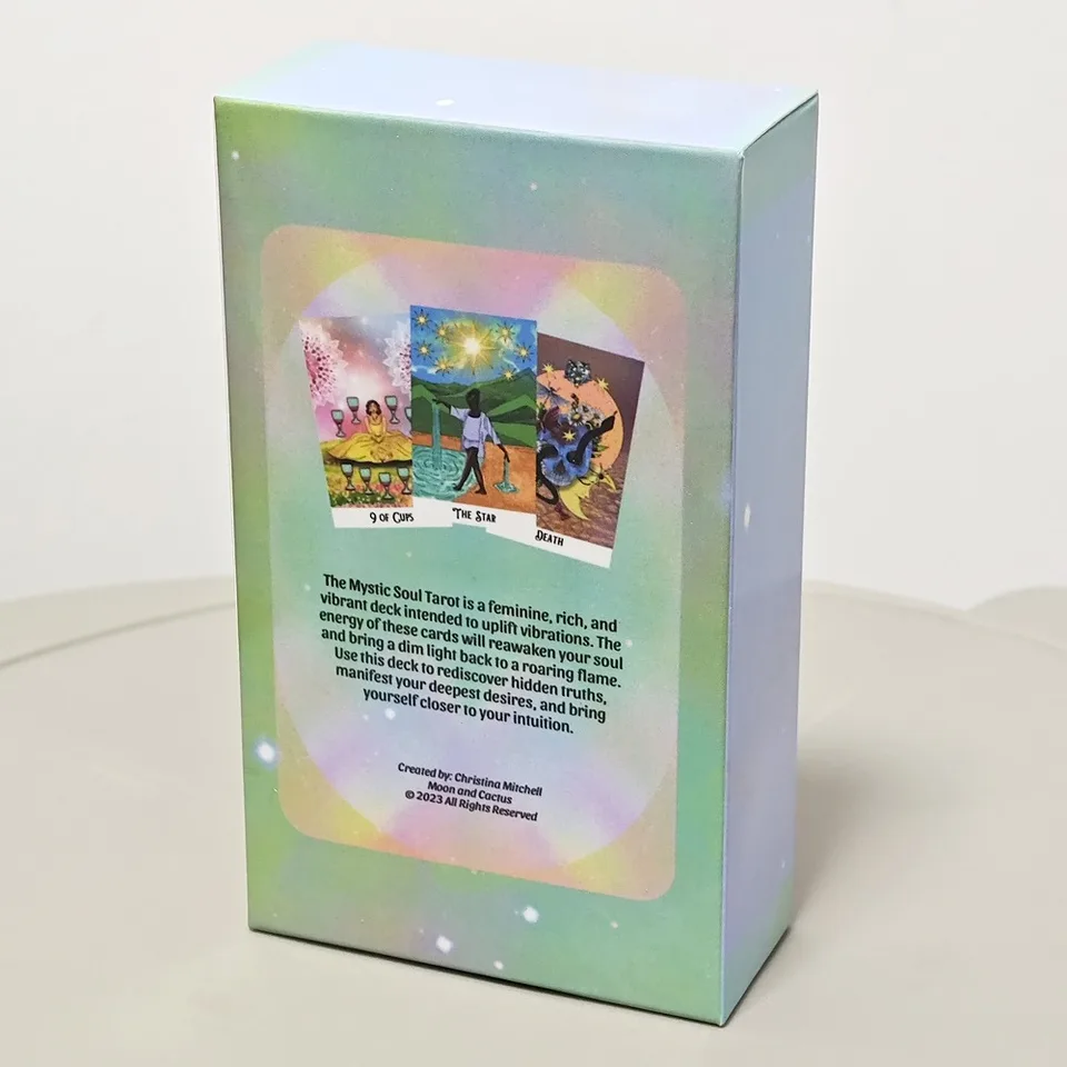 12*7cm Mystic Soul Tarot 78 Pcs Cards with Guidebook - Vibrant