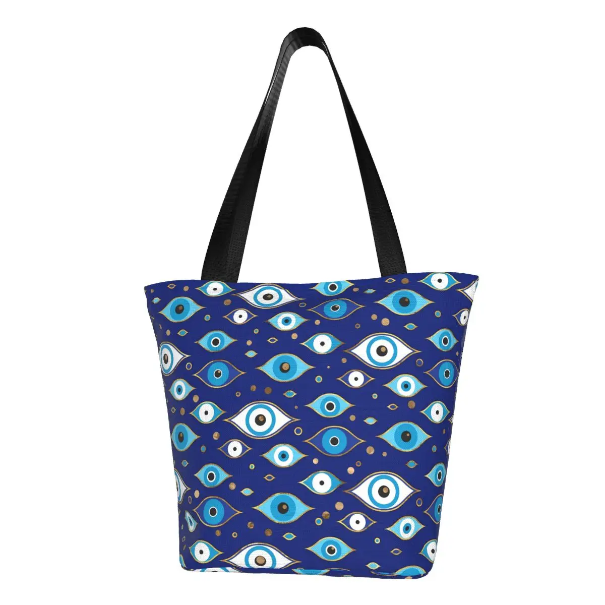 Matiasma Evil Eye Shopper Bag Greek Mati Mataki Fashion Handbags Polyester Travel Tote Bag Women Designer Beach Bag