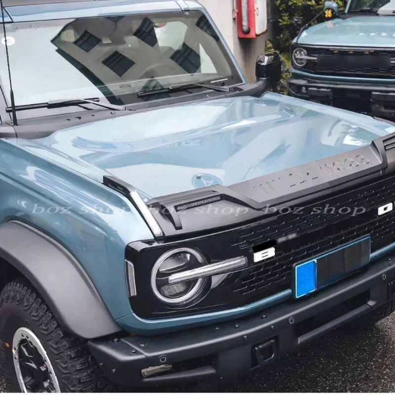 For Ford Bronco 2021-2024 Modified Hood Sandstone Block Hood with Light Sandstone Block Car Interior Accessories