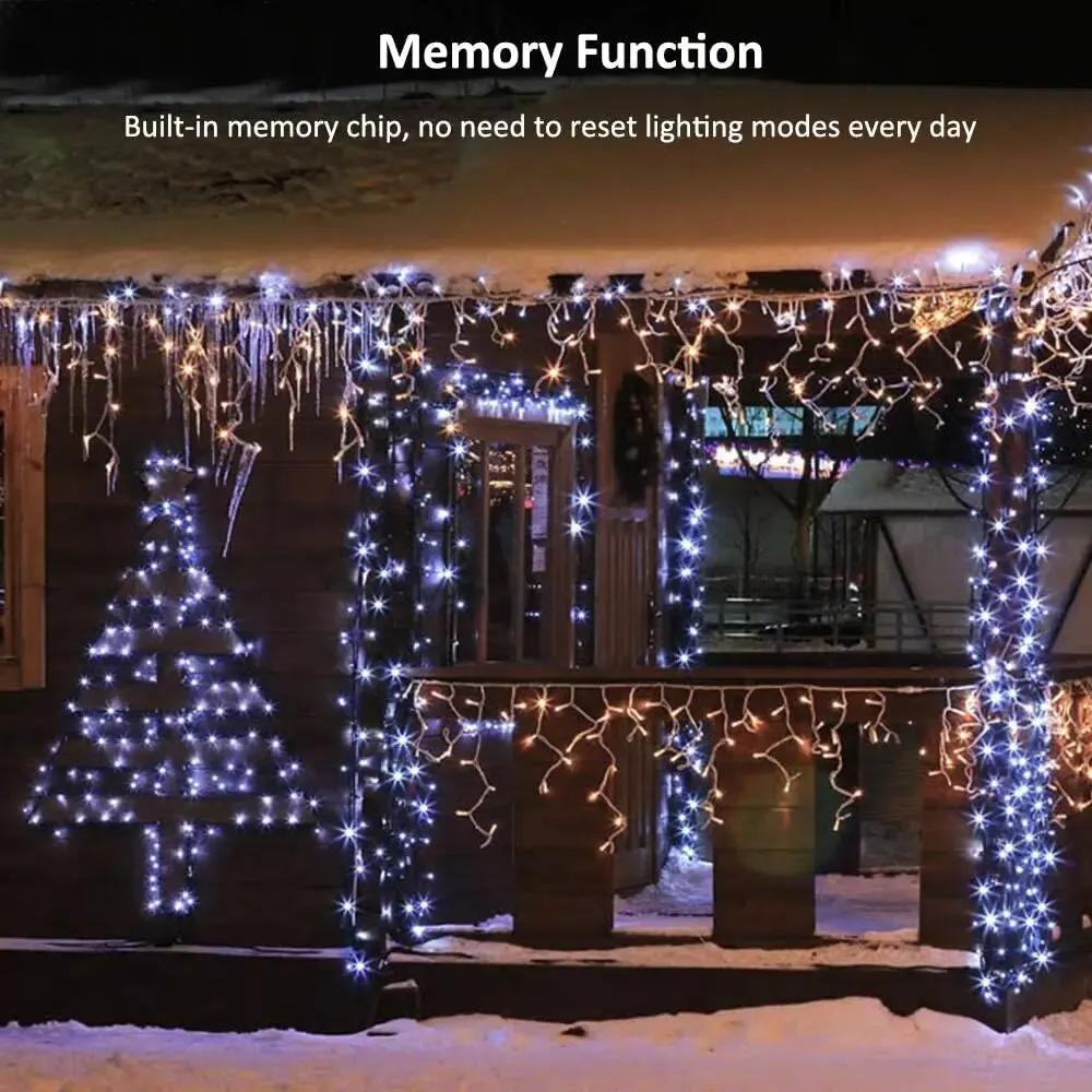 60M 100M LED String Light Outdoor Christmas/Halloween Garland Lights 8 Modes Waterproof Dark Green Xmas Tree String Lights