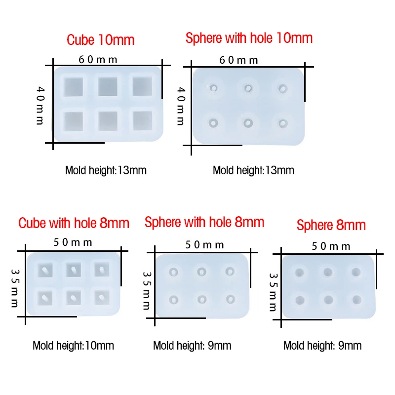 Moldes de Silicone para Fazer Jóias, Moldes para Pulseira, Brincos, Pingentes, Bola Cubo, Molde De Fundição De Resina, Ferramentas DIY, Acessórios Artesanais