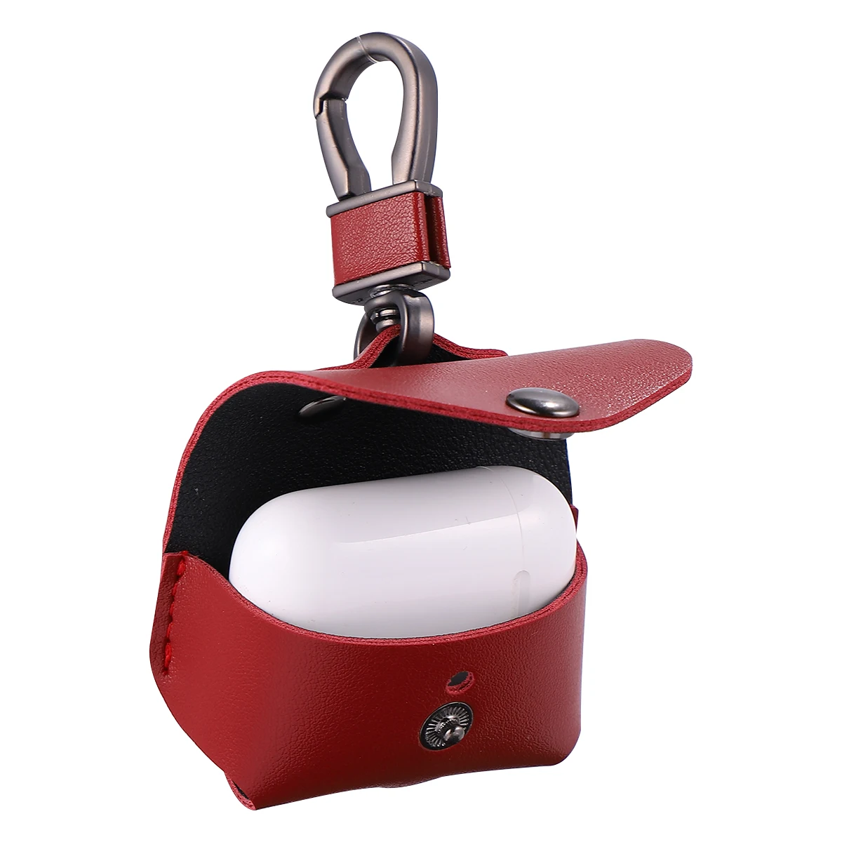 

Protective Case for Wireless Earphone Charging Case Red Color with Keychain Portable Earphone Cover