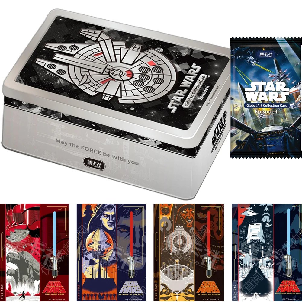 

Original Star Wars Global Art Series Collection Cards Box Anime Limited Metal Embossed Spaceship Cards Children Game Toys Gifts