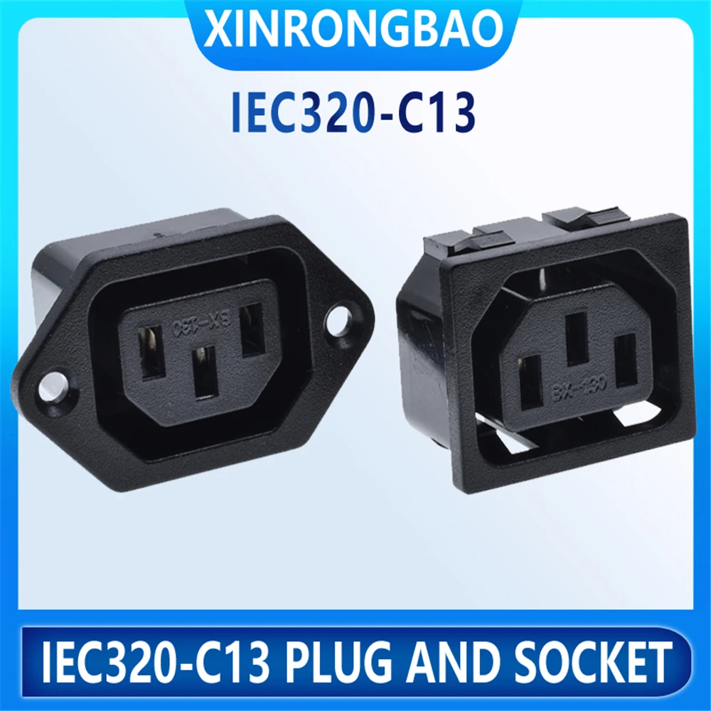 

IEC320-C13 female industrial plug and socket electrical snap connector power cabinet wall socket 10Asnap in type iec 320 power