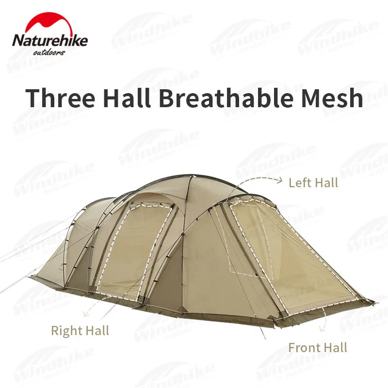 Naturehike Aries β Tunnel Tent 4-6 Persons 210T Polyester Cloth Fabric UPF50+ Outdoor Seasons Large Space Camping Sun Shelter