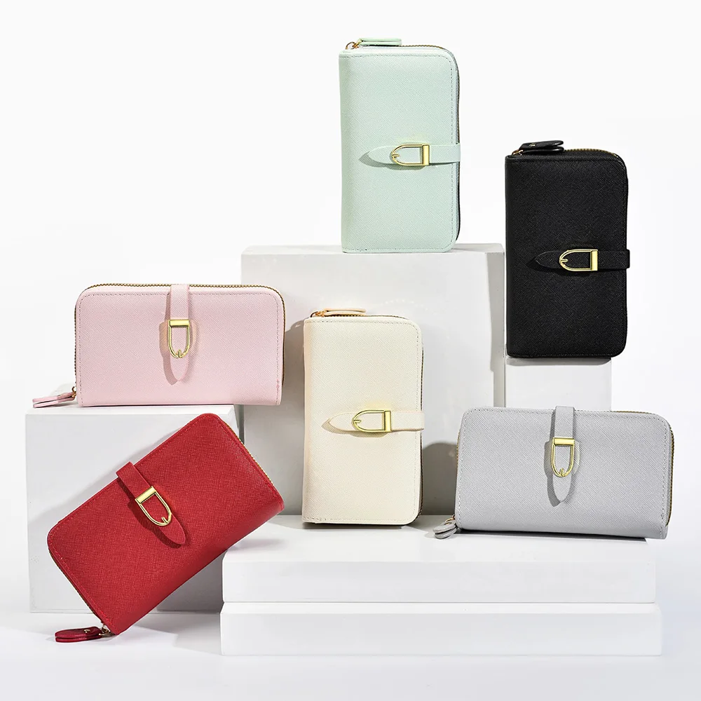 High-End Long Wallet for Women with Zipper Coin Pocket Card Holders Quality Leather Fashionable And Functional Money Holder