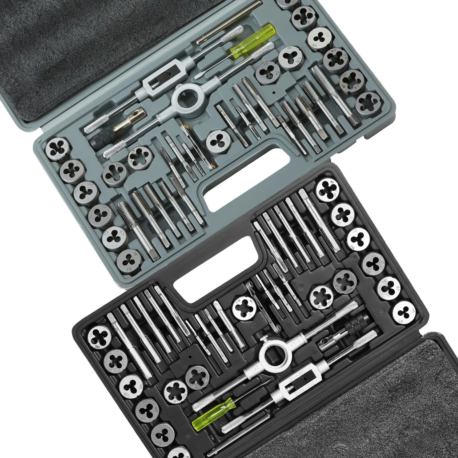 

Tap And Die Set, 80-Piece Metric And SAE Standard, Bearing Steel Taps And Dies, Essential Threading Tool For Cutting External