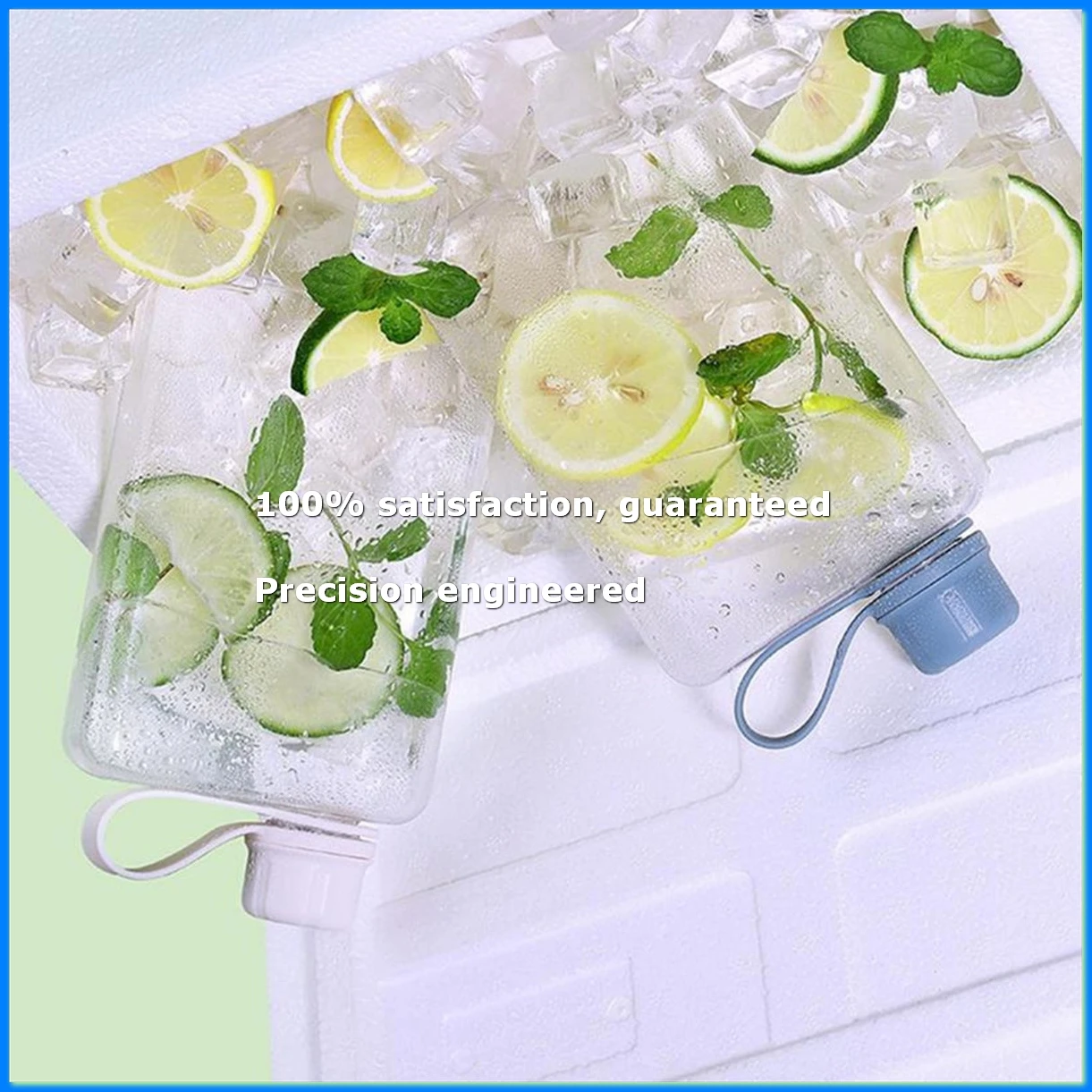 ●Square Water Bottle 500ml Portable Flat Drink Cups Slim Cold Flask Sports Water Bottle Summer Water Flask for Hiking B