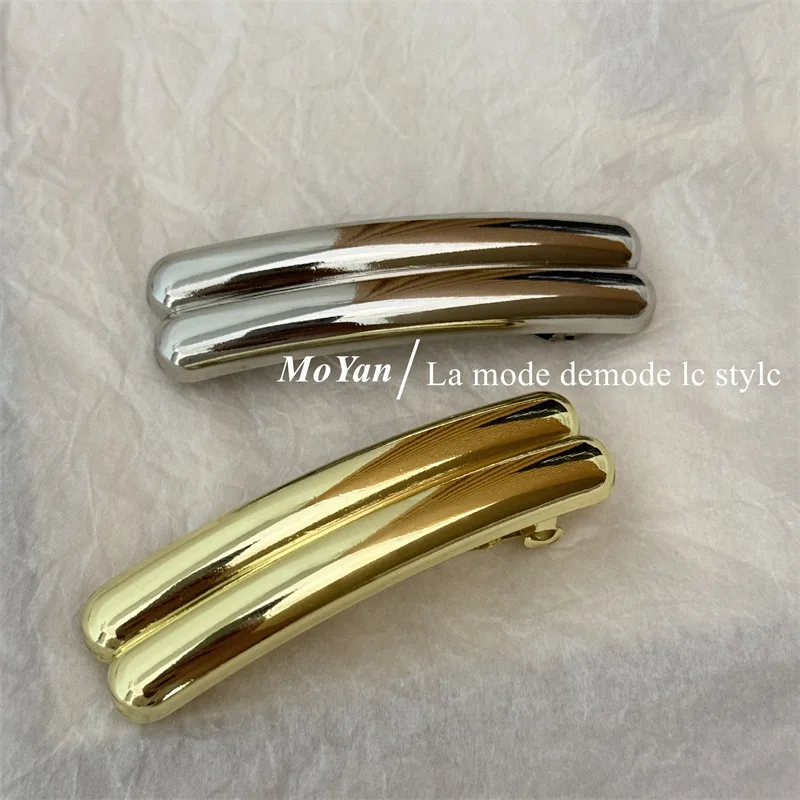 2024 Metal Irregular Double-layer Hairpin for Women Silver Golden Headband Hairclip Girls Fashion Jewelry Hair Accessories Gift