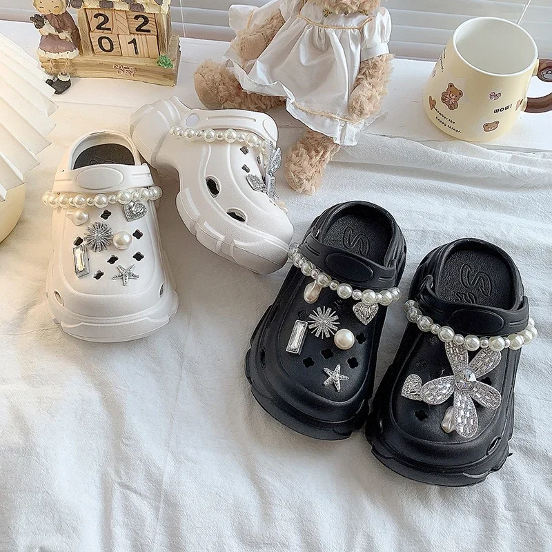

Children Casual Slippers for Girls 2025 Summer New Fashion Korean Style Soft Bottom Anti-slippery Versatile Cut-outs Beach Shoes
