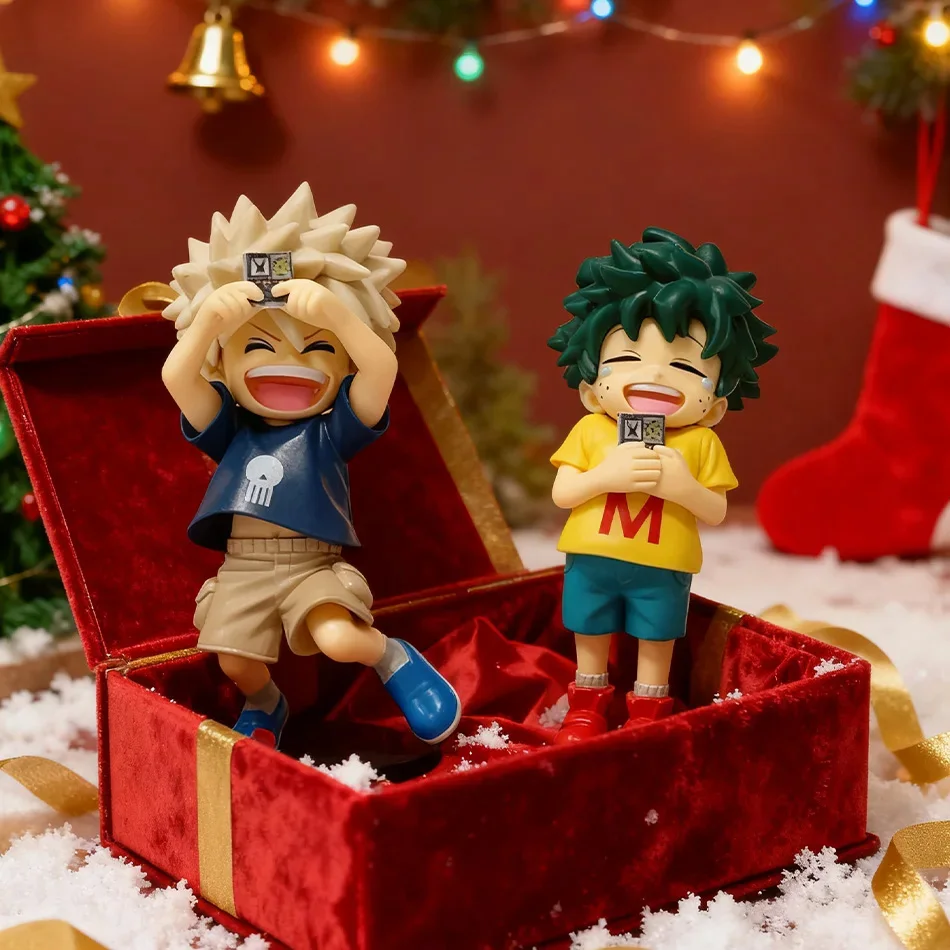 Figura de Anime MHA Bakugo Boku Midoriya Izuku figura de acción lindo modelo de versión Q colección Anime Hero Katsuki Bakugo figura regalos