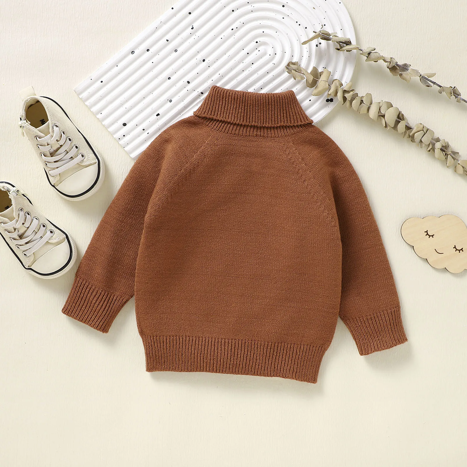 Turtleneck Soft Warm Sweater For Baby Boys Girls Winter Warm Long Sleeve Toddler Knit Sweaters Baby Pullover Tops свитер детский