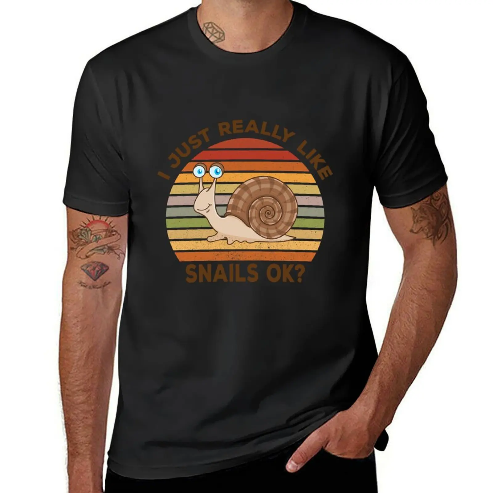 

I just really like snails ok, dark text,escargot, funny snail, snail quote, smiling snail, snail dad mom, cute snail, qu T-Shirt