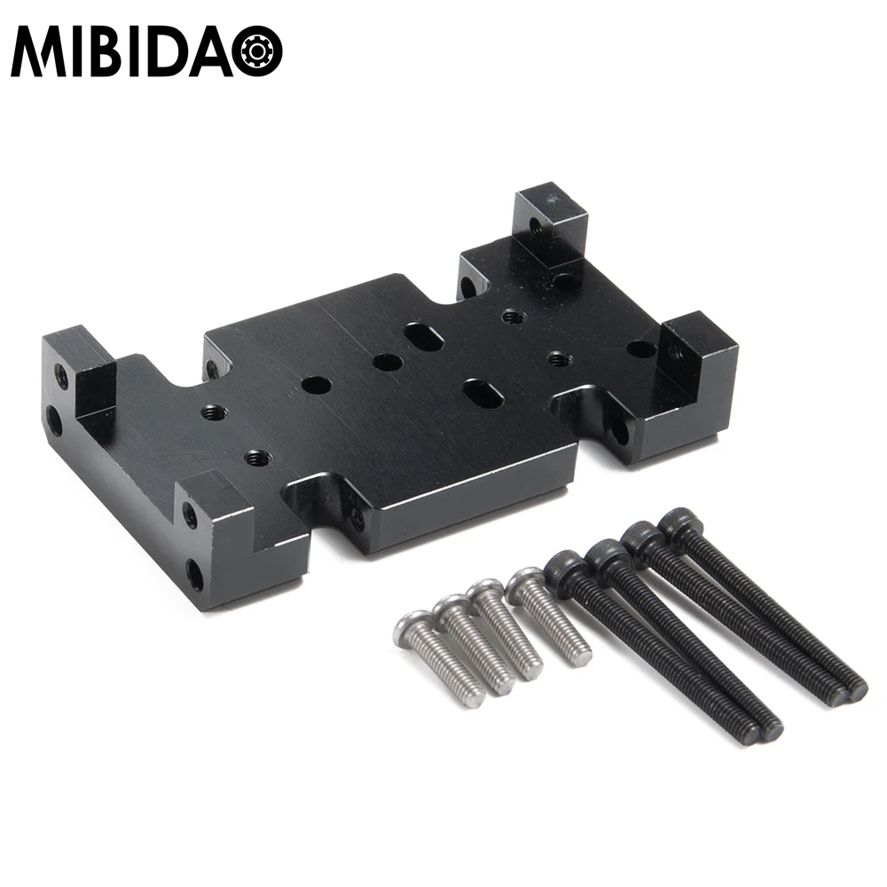 MIBIDAO Metal Alloy Transmission Gearbox Mount Skid Plate for Axial SCX10 D90 D110 1/10 RC Crawler Car Model Upgrade Parts