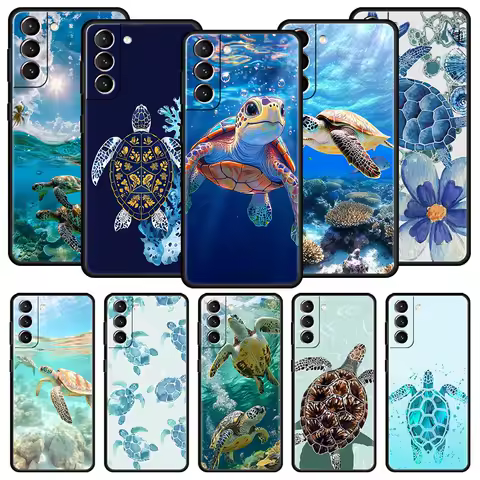 Cool Ocean Turtle Phone Case For Samsung Galaxy S25 S24 S23 S22 S20 Ultra S21 FE 5G S10 Plus S10E Soft TPU Cover