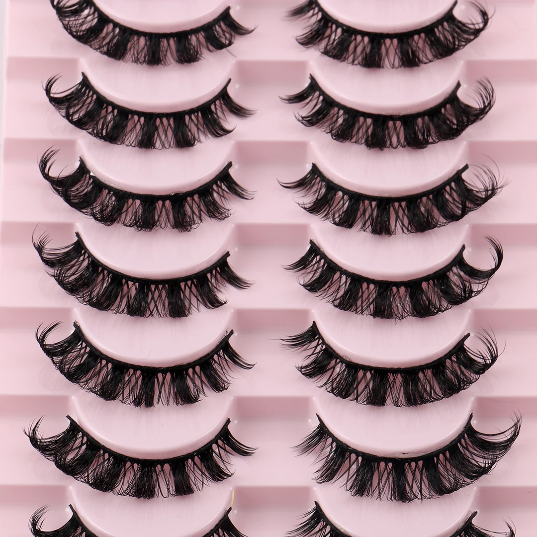10 Paar russische Streifenwimpern, D-Locken, künstliche Wimpern, natürliches Aussehen, flauschiges Volumen, dünne russische Wimpern, künstliche Wimpern mit 3D-Effekt – Detail 2