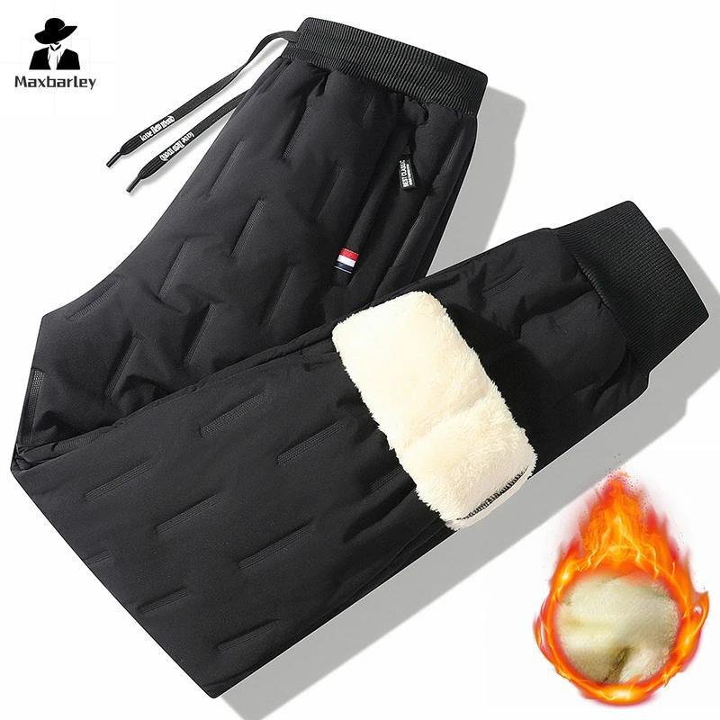 Winter Pants Men's Casual Sports Zipper Pocket Thick Warm Padded Pants plus size 7XL Snow Antifreeze Jogging Down Cotton Pants