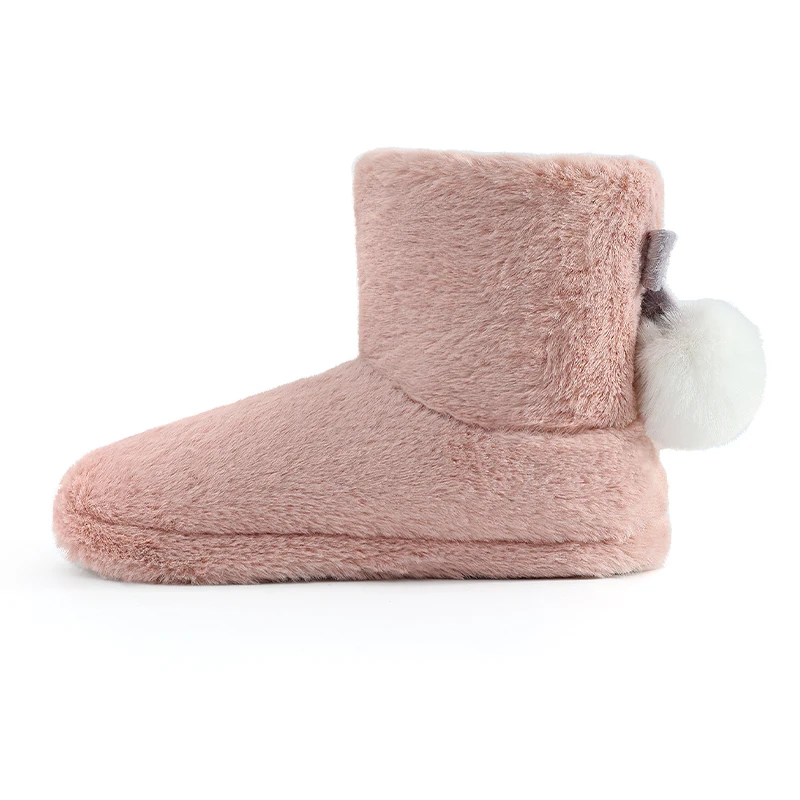 Shevalues Furry Boots Women Winter Fuzzy Cotton Shoes Comfort Warm House Fluffy Fur Flat Slippers Female Room Lining Plush Boots