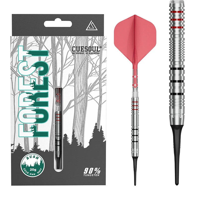

CUESOUL FOREST BUSH 20g Soft Tip Darts & 23/25g Steel Tip Darts 90% Tungsten Dart Set
