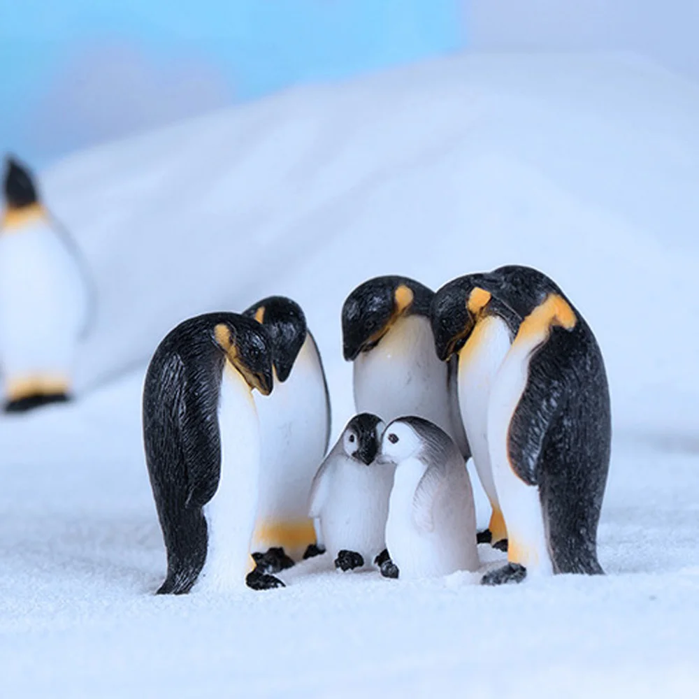 مكتب لطيف البطريق ختم فيض نموذج مصغر الجنية حديقة زخرفة الشتاء تمثال المشهد الصغير