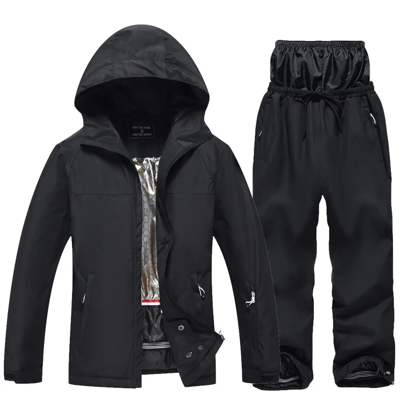 Traje de esquí de invierno Unisex, traje de nieve térmico impermeable a prueba de viento, traje de esquí de montaña con chaqueta y pantalones, conjunto para snowboard