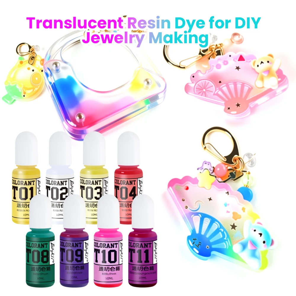 Liquid Epoxy Resin Pigment - 14 Colors Independent Bottle Resin Dye for Resin Art, DIY Jewelry & Handicrafts, 10ml Each view 2