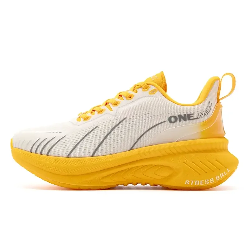 

ONEMIX White Road Running Shoes for Men & Women Air Cushion TPU Reflective ForMotion Technology Workout Sneakers Comfortable Jog